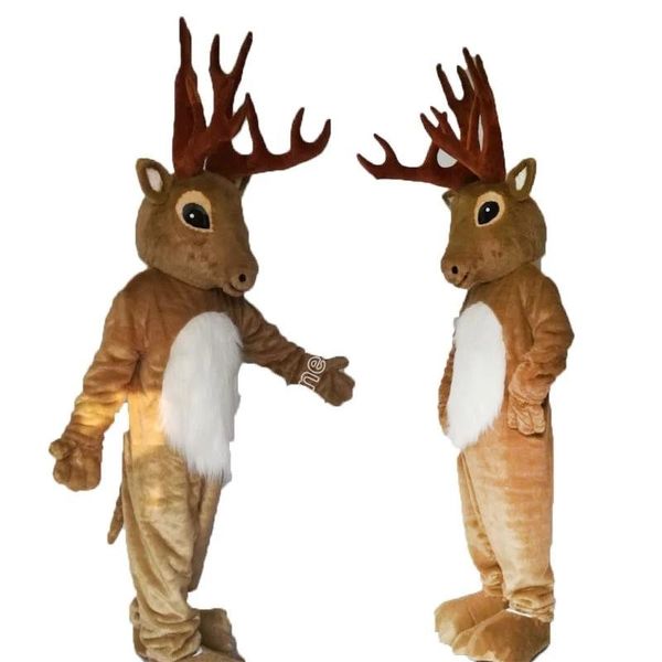Heiße Verkäufe Big Horn Deer Maskottchen Kostüm Top Cartoon Anime Thema Charakter Karneval Unisex Erwachsene Größe Weihnachten Geburtstag Party Outdoor Outfit Anzug