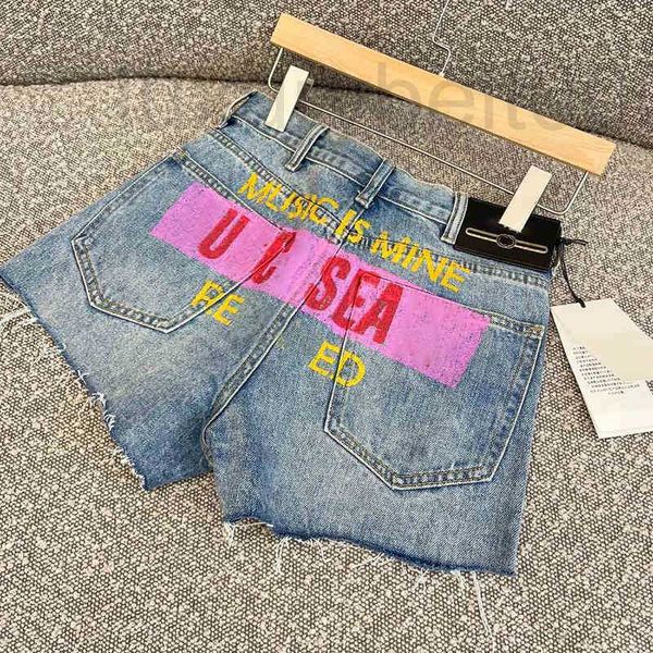 Kadın Şort Tasarımcı Seksi Kadın Etek Şort A-Line Sıcak Pantolon Denim Retro Repliped Marka Graffiti İnce Fit Kısa Pantolon Yüksek Kaliteli Giyim F8P9