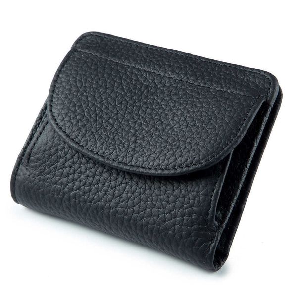 Brieftaschen Kurze Geldbörse aus echtem Leder im japanischen Stil für Damen, RFID-Diebstahlschutz, faltbar, einfache, ultradünne Mini-Geldbörse, Kartentasche, Münzgeldbörse G230327
