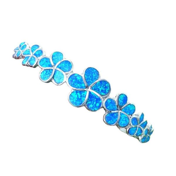 Braccialetto moda fine blu opale di fuoco prugna Bossom polsino braccialetti gioielli in nastro per donne GirlBangle