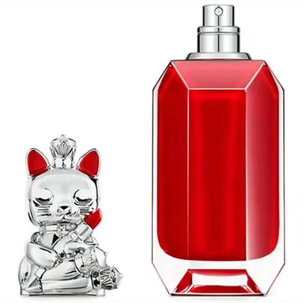 Perfumes de grife para mulheres CAT CRWN frasco vermelho 90ml Colônia Mulher Sexy Fragrance Perfume Spray EDP Parfums Royal Essence