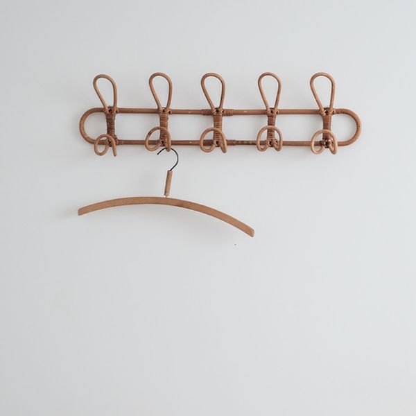 Ganchs Rails Rattan Roups Hanger grande quarto vintage armários infantis de roupas de vestuário Organizador rack pendurado decoração da sala de parede 230327