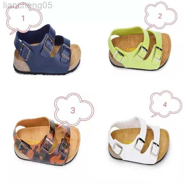 Sandalen Link Kids, individuelle Einlegesohle mit blauen Worten, breites Modell, für Jungen und Mädchen, Frühlings- und Herbstschuhe, Hausschuhe mit Fuß, passt größer als normalerweise W0327