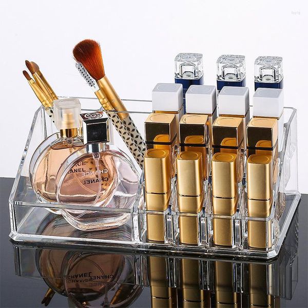 Kosmetiktaschen Kreativer Halter Acryl Transparente Aufbewahrungsbox Make-up Pinselstift Kosmetik Schmucketui Desktop Ordentlicher Organizer