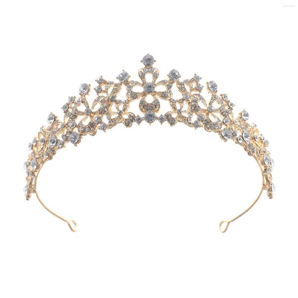 Copricapo per adulti elegante principessa corona copricapo accessori dolci con strass scintillanti per la cerimonia della festa di compleanno THJ99