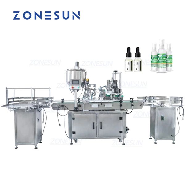 ZONESUN Macchina di riempimento completamente automatica Linea di produzione Piccola bottiglia Riempitrice e tappatrice per collirio