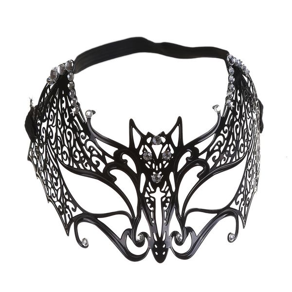 Parti Maskeleri Elmas çivili Dance Yarım Yüz Maske Makyajı Cosplay Props Metal Demir Prenses Bat Kafesi Cadılar Bayramı Maskeleri Masquerade Maske 230327