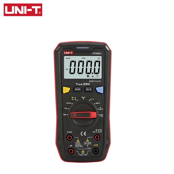 UNI-T Mini Dijital Multimetre UT60EU 1000V AC DC Voltaj Akım Ölçer Otomotiv Test Cihazı Kondansatör Sıcaklık Testi 9999 Sayım