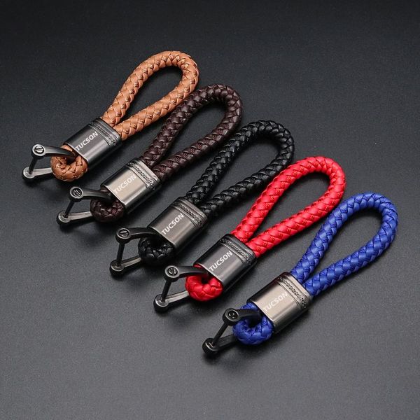 Keychains Portable Metal Leather Car Chain com a mais recente moda para Hyundai Tucson 2023-2023 Anel de logotipo