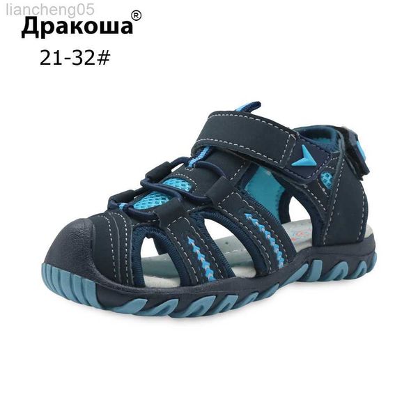 Sandálias Apakowa Novo verão infantil infantil sandálias infantis sapatos fechados arco de suporte esportivo sandálias para meninos UE tamanho 21-32 w0327