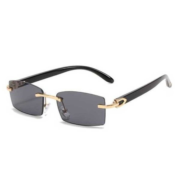 Luxus-Designer-Sonnenbrille von hoher Qualität, 20 % Rabatt auf die Box, randlose Trend-Eckschliffbrille, Persönlichkeit, Geleefarbe, Damen