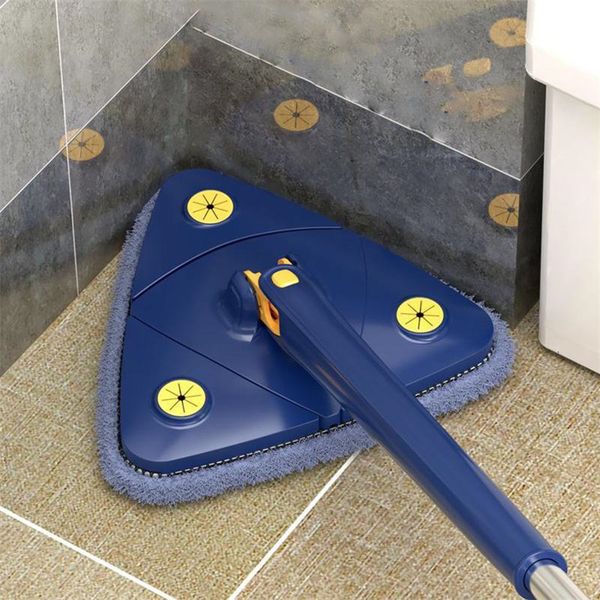 Mop - Mop triangolare estensibile Girevole a 360 ° Mop per la pulizia del pavimento Strumenti per la pulizia delle finestre del soffitto della casa bagnati e asciutti 230327