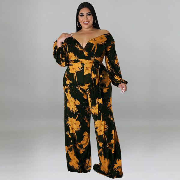 Rompers de macacões de tamanho grande feminino PLUS PLUSES MULHERES 5XL MUNGO DE ARMA DE PRIMEIRA FLORAL ROUTO FLORAL MODENTE LEGA PANTA LADA V LADY V NOSSE