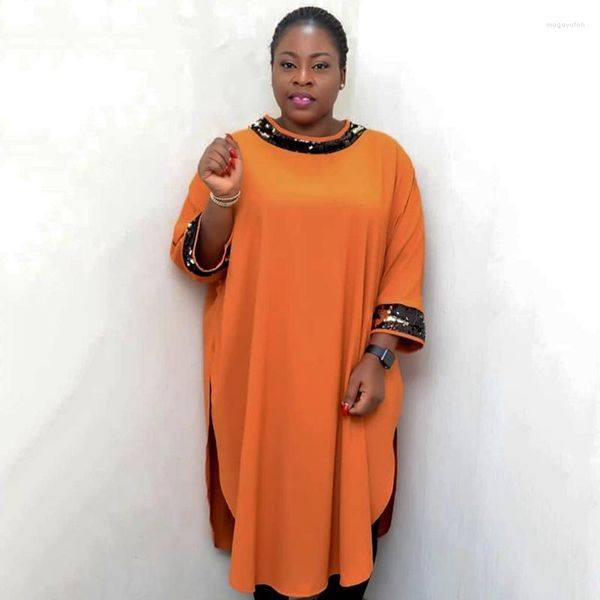 Roupas étnicas Roupas africanas Dashiki lantejous vestidos para mulheres plus size bazin riche lose shirt robe Africaine Africa Dress DCC581