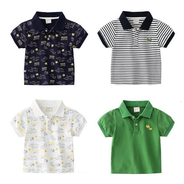 Magliette carine dinosaur boys polo maglietta morbida in tessuto traspirante per bambini tops per bambini magliette per bambini abiti per bambini cotone 230327