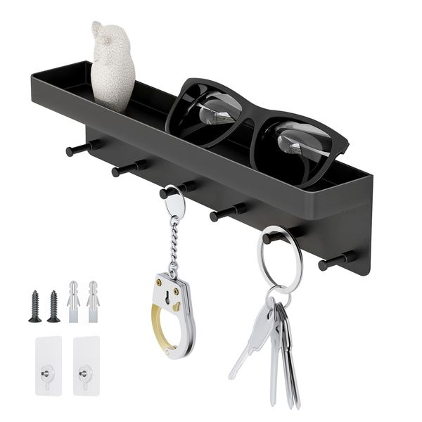 Hooks Rails Titular de chave branca para decoração de parede Classificador de plataforma Montador de cabide com 6 banheiro de cozinha de rack de armazenamento 230327