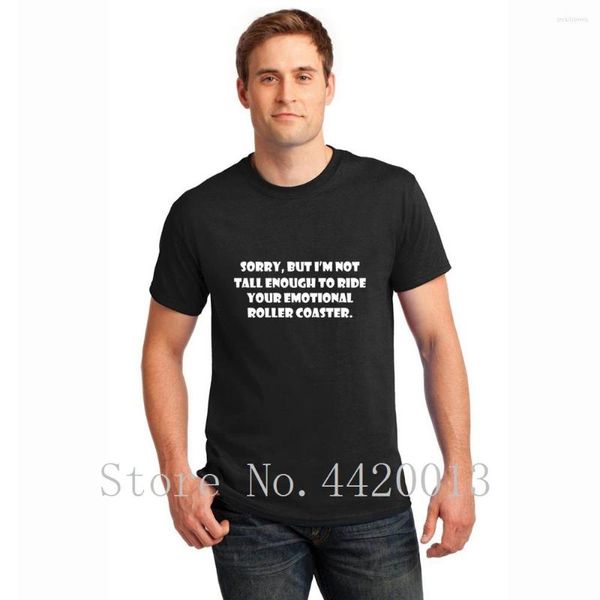 Herren T-Shirts Design Baumwolle O-Ausschnitt Ich bin nicht groß genug Fahrt Emotionale Roller Freizeit Sommer Muster Top T-Shirt Männer