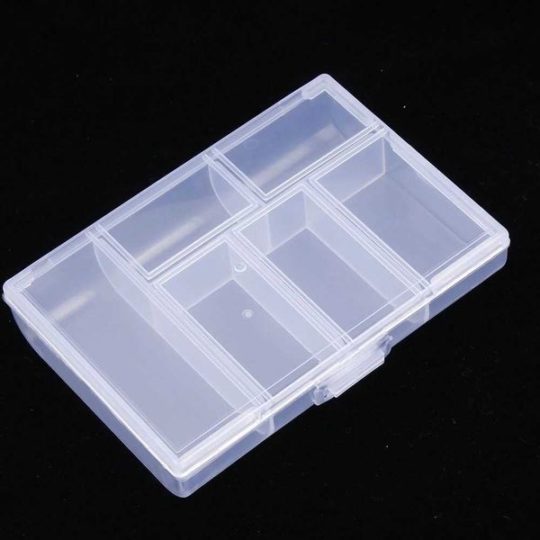 Caixas de armazenamento BINS 6 Slots Caixa de ferramentas de joias Organizador Storage Box Jewelry Box New Fashion Plastic Packaging Gift Brincing Ring Box for Jewerly P230324