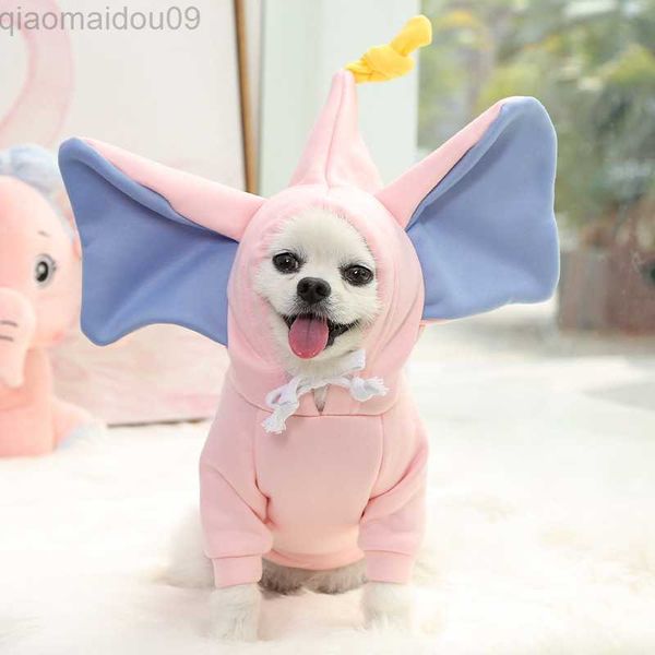 Abbigliamento per cani Divertente Bulldog francese Costume da elefante Felpe con cappuccio Grandi orecchie Vestiti per cuccioli Felpa di colore rosa per giacca per gatti Prodotti per animali all'ingrosso AA230327