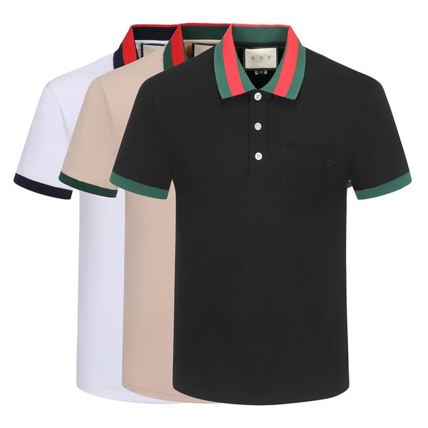 Mann T -Shirts Polo Kurzarm Stickerei Baumwollmodische Männer Kleidung Freizeitmänner Tees 100 Baumwolle