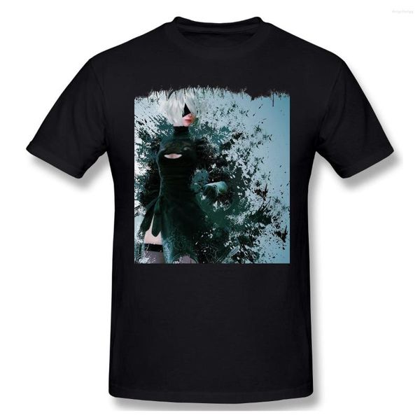 T-shirt da uomo Nier Automata Top in chiffon T-shirt T-shirt divertenti O collo Camicia umoristica in cotone