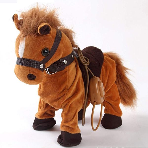 Animais elétricos/RC Animais Electronic Interactive Horse Walk ao longo do cavalo com controle remoto coleira dança cantando cantando brinquedos de animais de estimação para crianças 230325