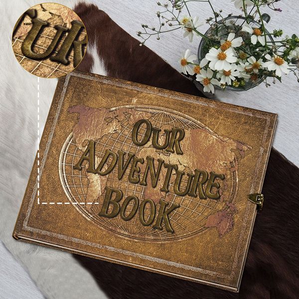 DIY Our Adventure Book Scrapbook Handmade Gift Box Travel PO Álbum Retro Kraft 180 Página aniversário de casamento 230327