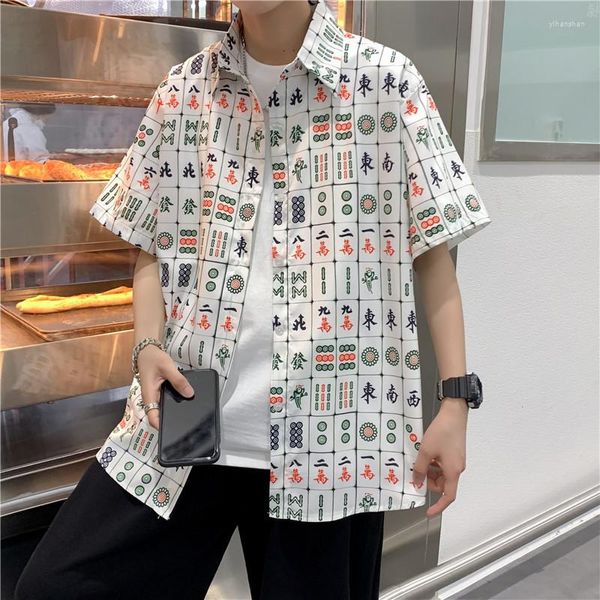 Camicie casual da uomo per uomo 2023 Abiti vintage Camicia hippie Cardigan anime Manga Harajuku Top manica lunga Camicetta moda coreana