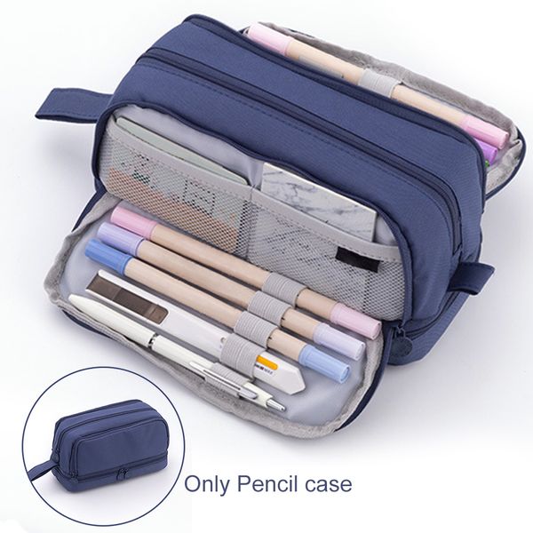 Sacos de lápis para crianças 4 Compartamentos Titular da caneta Caixa Lápis de grande capacidade meninos com zíper com Handle Students Gift Stationery Organizador 230327