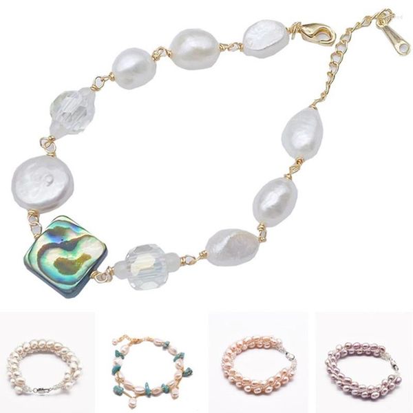 Strand Fine Jewelry Braccialetto di perle barocche naturali multi stile per le donne Regali di anniversario di festa Ragazze di perline intrecciate fatte a mano