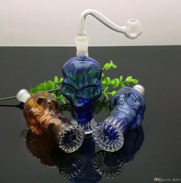 Tubos de fumantes mini crânio colorido de vidro garrafa de vidro bongs de vidro queimador de óleo tubos de água de vidro