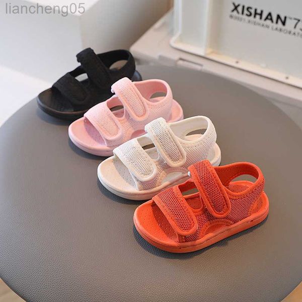 Sandalen 2023 Neue Jungen Mädchen Baby Sommer Sandalen Ausschnitte Leinwand Schuhe Mesh Kleinkind Kleinkind Espadriles Schuhe für Kinder Flache Heels f12194 W0327