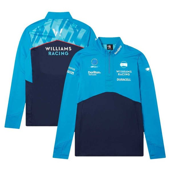 Moletom com capuz masculino Williams Racing Camiseta Polo Casaco George Russell Nicholas Latifi 2023 Fórmula 1 Ventilador de carro Roupas de poliéster Material de secagem rápida