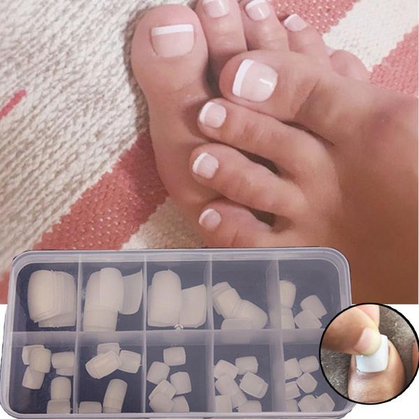 Unghie finte Punta a punta acrilica Punte naturali/bianche/trasparenti Piedi Kit completo per manicure per unghie Confezione di scatole di decorazioni artistiche