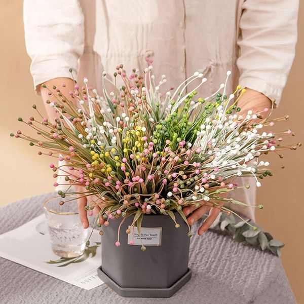 Fiori decorativi Bean Berry Grass Piante artificiali per la composizione floreale fai da te Materiale Home Wedding Party Plant Wall Decor Falso