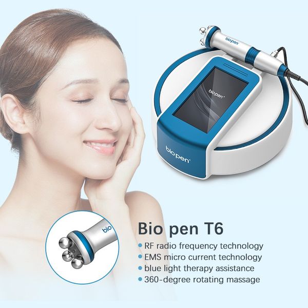 RF-Geräte Nicht-Nadeln-Therapie Bio Pen T6 Multi Face Lift RF EMS Blaulichttherapie Gesichtsmassage Straffung der Haut Anti-Aging-Schönheits-Hautpflege