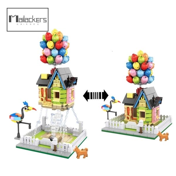 Blocks Mailackers City Expert Architecture Flying Balloon House Tensegrity esculturas clássicas do edifício Classic Friends Children Toy 230325