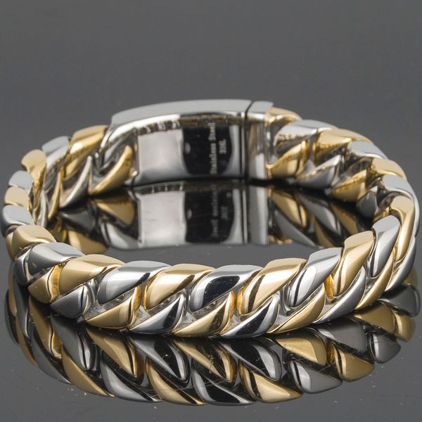 Braccialetti con ciondoli Braccialetto placcato oro di lusso Uomo Amicizia Bracciali da uomo Braccialetti in metallo Acciaio inossidabile A portata di mano Gioielli Regali per fidanzato 230325