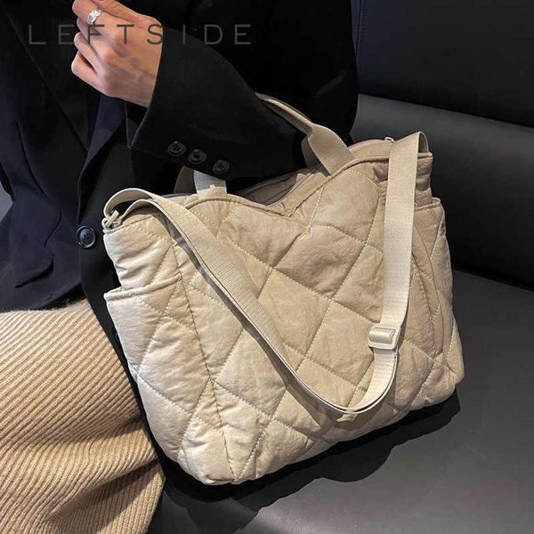 Сумки для плеча ткани для женщин для женщин Новая тенденция зимняя мода большая сумка для покупок 230322