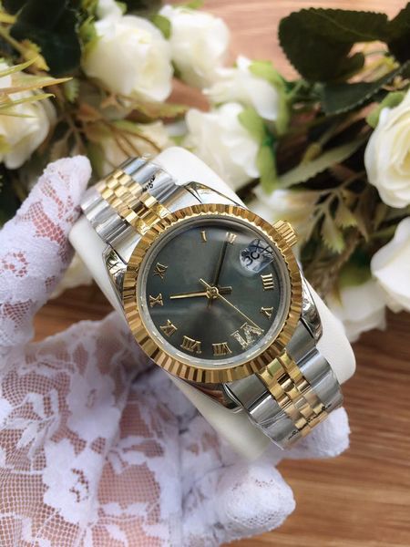 Di alta qualità 31mm moda rosd oro orologi da donna zaffiro orologio meccanico automatico da donna cinturino in acciaio inossidabile data braccialetto scatole per orologi borsa