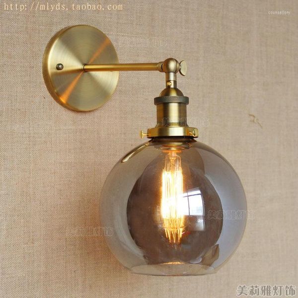 Lampade da parete Lampada industriale retrò in ottone Apparecchi vintage Luce scale a LED Stile Loft Edison Sconce Lampen Appliques Murale Pared