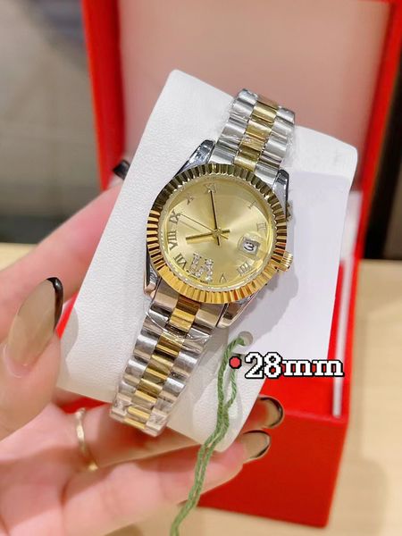 Mit Originalverpackung Armbanduhren Damenuhr Dame Größe 28mm Mädchen Saphirglas Armbanduhr Automatische mechanische Bewegung Uhren 66