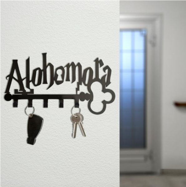 Ganci Rails Portachiavi Wall Alohomora Holder Multiuso Metallo Montato Casa Soggiorno Camera da letto Lettera Creative Decor 230327