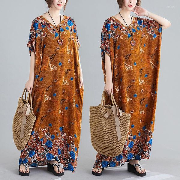 Abbigliamento etnico Abiti tradizionali con stampa africana per donna Abito vintage Maxi Africa Abito Boho Bazin taglie forti da donna