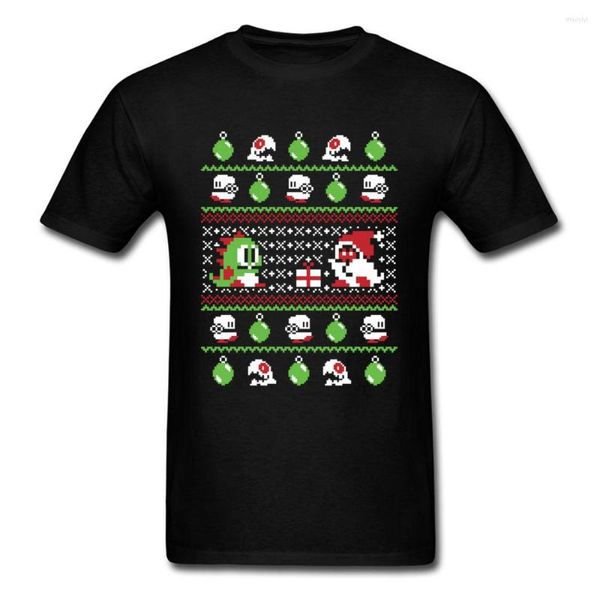 Camisetas masculinas Bubble Bauble T-shirt Men Christmas Camiseta de camiseta de algodão Padrão Tops Tees Roupas de jogo 80s Presente de natal