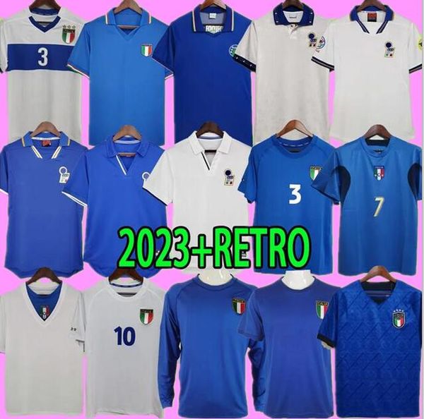 2023 camisas de futebol da Itália Retro 1979 1982 1988 1990 1994 1996 1998 2000 2002 2004 2006 Camisas de futebol T Italia Uniforms Goalkeeper Buffon Maldini del Piero