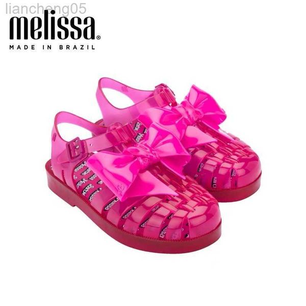 Sandálias Sandálias infantis 2022 Novas garotas de verão Sapatos de geléia Roma Sapatos retro de praia respirável Kids Sandals W0327