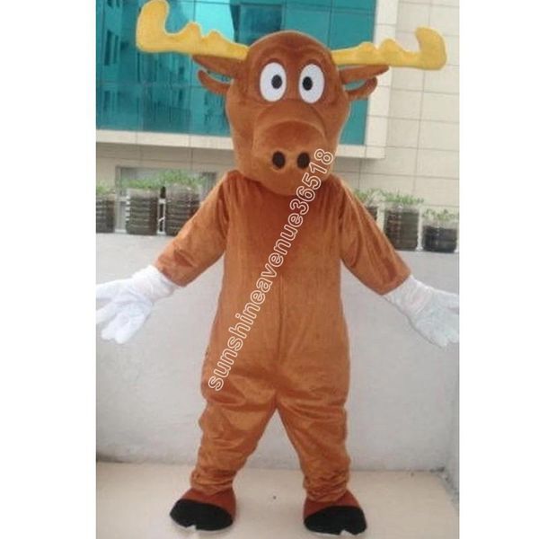 Vendite calde Costume della mascotte della renna Top Cartoon Personaggio a tema anime Carnevale Unisex Adulti Taglia Natale Festa di compleanno Vestito da esterno