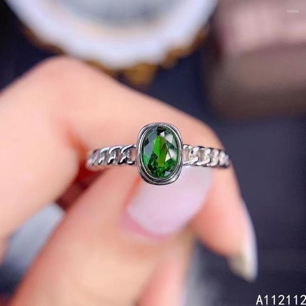 Кластерные кольца Fine Jewelry 925 Серебряное серебро инкрустировано натуральным роскошным драгоценным камнем элегантны