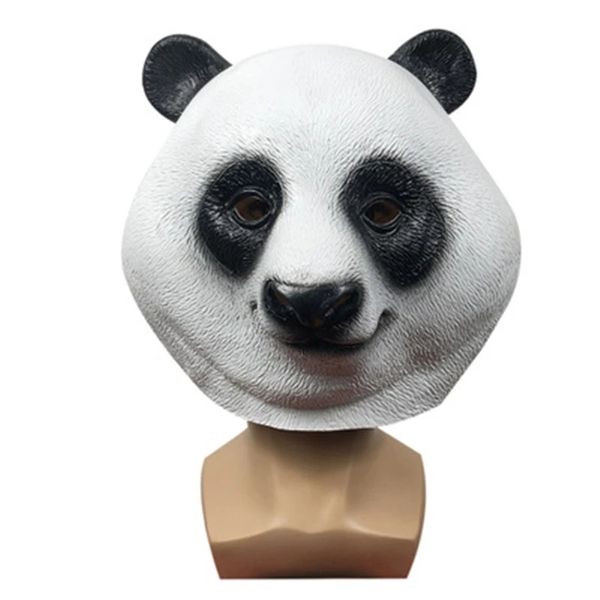 Партийная маски Panda Mask Panda и маленькая мультипликационная маски для латексного латексного головного бара Бар Хэллоуин Партия Live Show Funny Props 230327